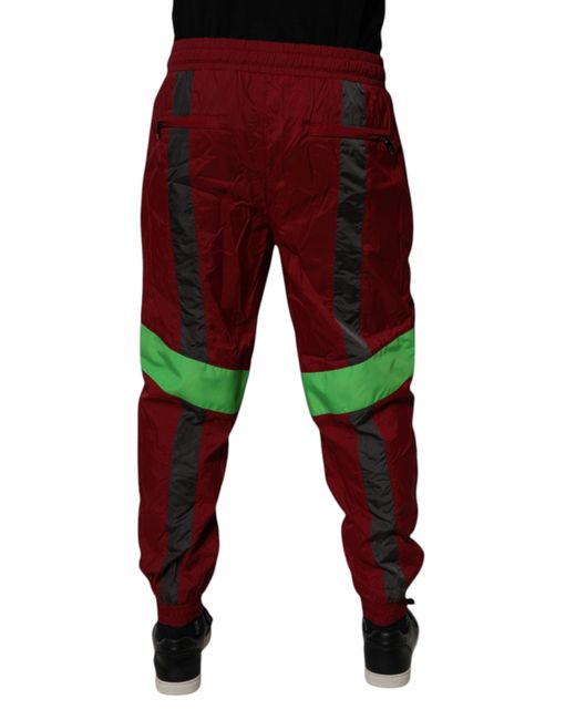 Dolce & Gabbana Red Track Pants With Number Detail for men