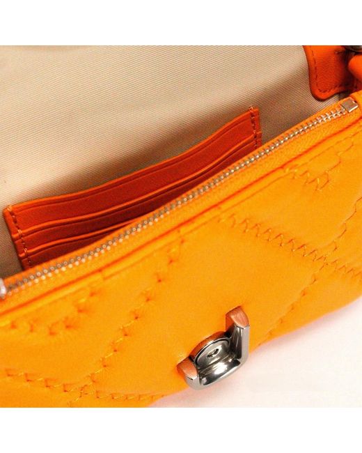 Marc Jacobs Orange The J Mini Scorched Quilted Leather Convertible Shoulder Bag