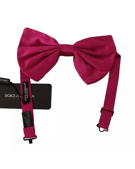Dolce & Gabbana Black 100% Silk Adjustable Neck Bow Tie for men