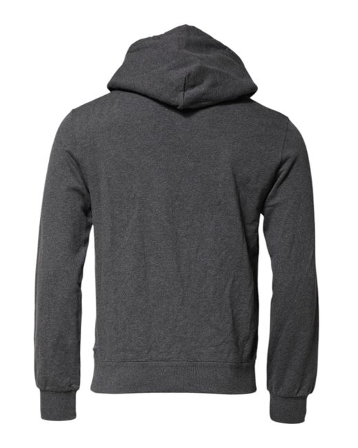 Dolce & Gabbana Black Logo Patch Hooded Sweatshirt Sweater for men