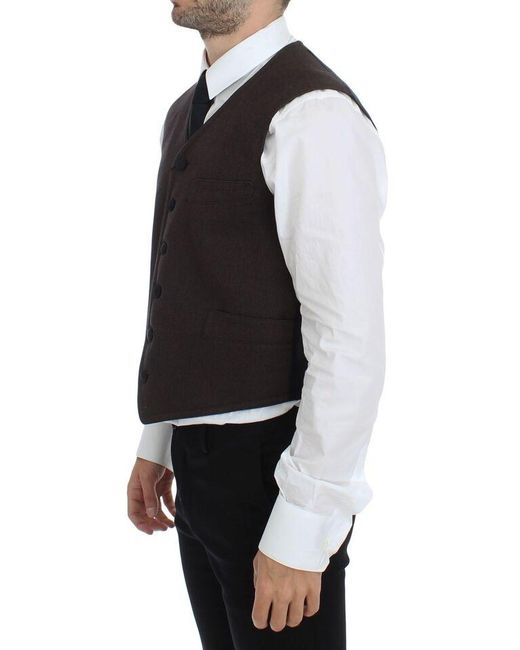 Dolce & Gabbana Purple Cotton Blend Dress Vest Gilet for men