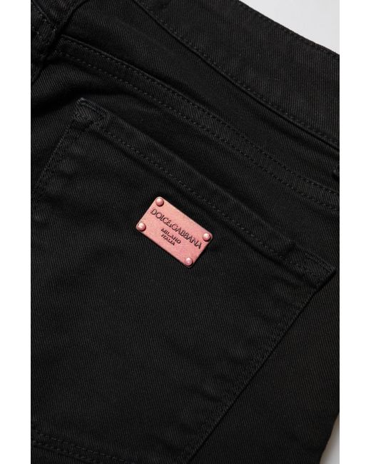 Dolce & Gabbana Black Cotton Skinny Mid Waisted Denim Jeans for men
