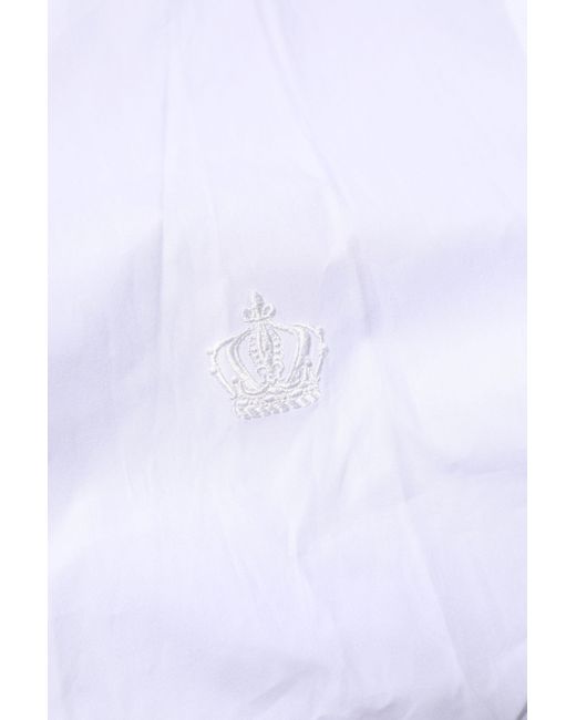 Dolce & Gabbana White Cotton Gold Long Sleeves Formal Shirt for men