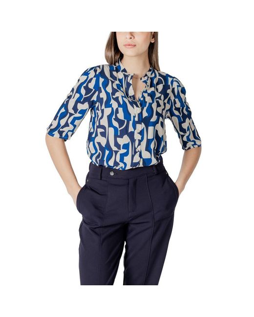 Ichi Blue Viscose Blouse