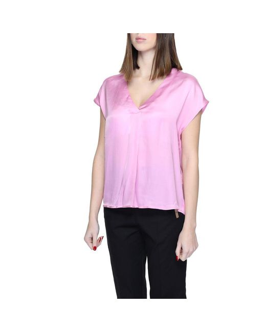 Rinascimento Pink Multicolor Viscose Blouse