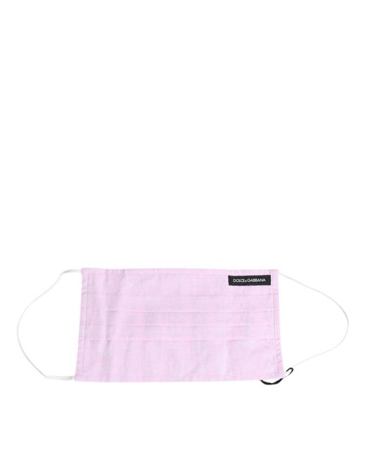 Dolce & Gabbana Pink Cotton Logo Elastic Ear Strap Face Mask