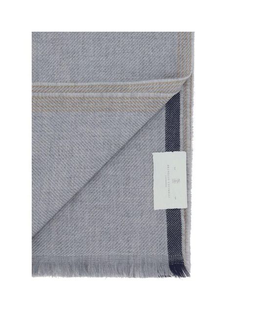 Brunello Cucinelli Gray Winter Scarves for men