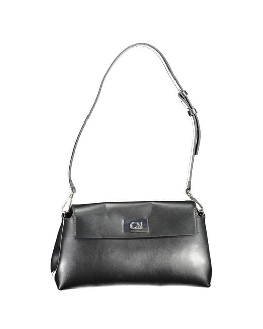 Calvin Klein Black Polyurethane Shoulder Bag