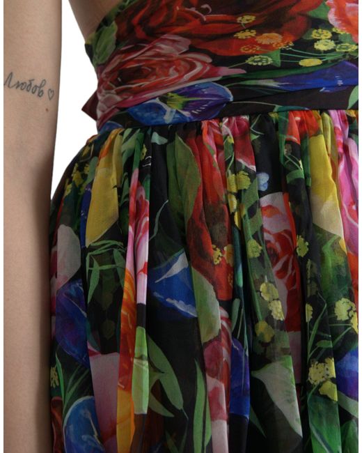 Dolce & Gabbana Multicolor Chic Floral Maxi Slip Dres