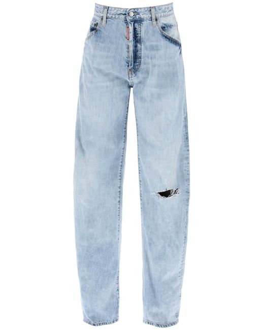 DSquared² Blue "Oversized Jeans With Destroyed for men