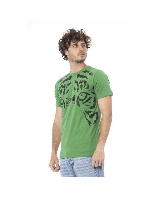 Roberto Cavalli Green Cotton Men T for men