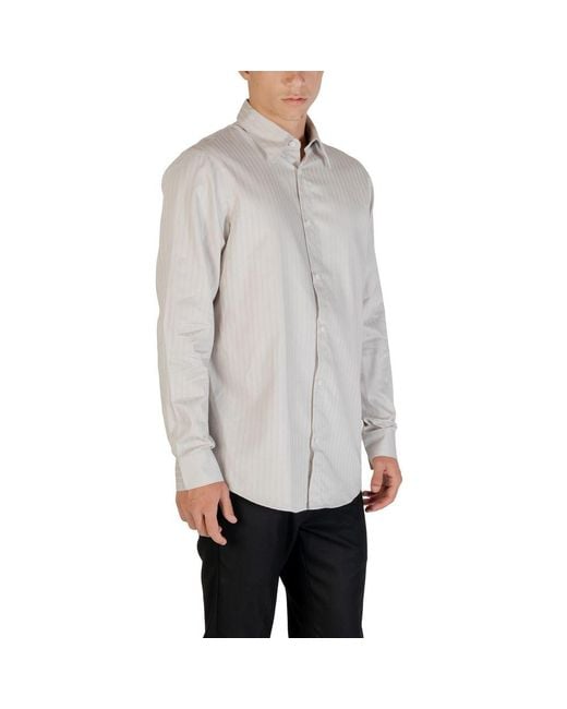ARMANI EXCHANGE Gray Cotton Pattern Shirt for men