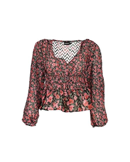 Desigual Red Rosa Polyester Woman Blouse