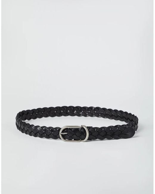 Brunello Cucinelli Multicolor Black Leather Belt for men