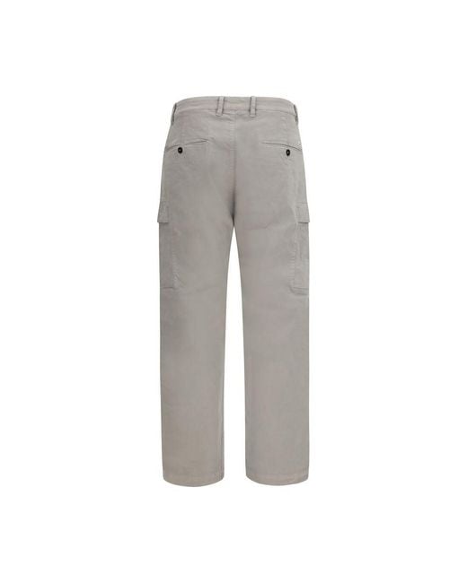 C P Company Gray Cotton Cargo Pants for men