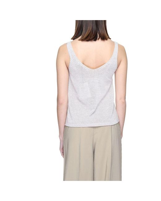 Jacqueline De Yong Multicolor Beige Recycled Cotton Tops & T