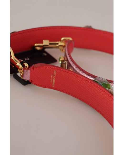 Dolce & Gabbana Red Elegant Metallic Leather Shoulder Strap