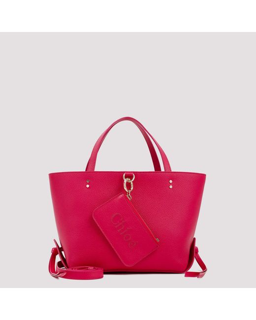 Chloé Pink Leather Small East West Tote