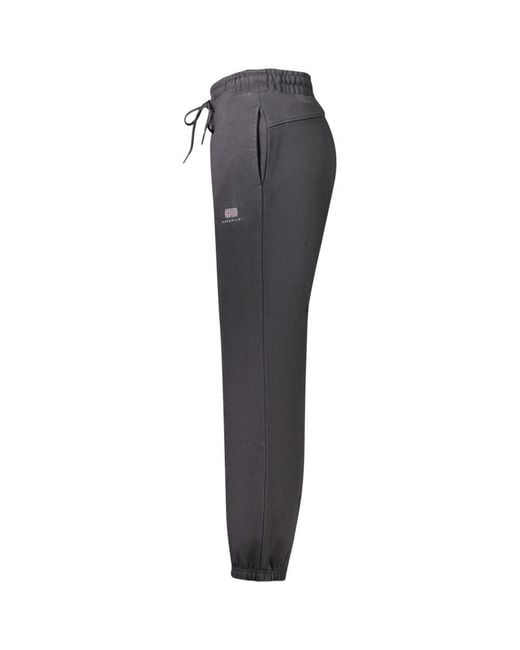 Napapijri Gray Black Cotton 's Sport Trouser