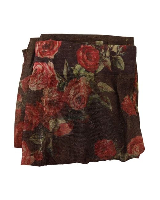 Dolce & Gabbana Black Floral Nylon Mesh Tights