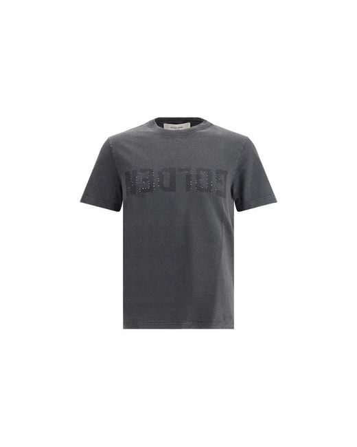 Golden Goose Deluxe Brand Gray Logoed T-Shirt for men
