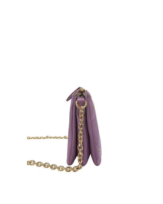 Twinset Purple Faux Leather Crossbody Bag