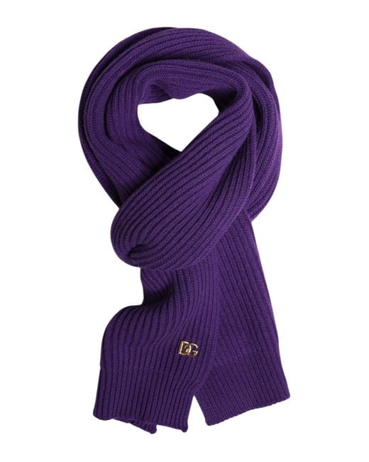 Dolce & Gabbana Purple Dg Logo Neck Warmer Wrap Shawl Scarf for men