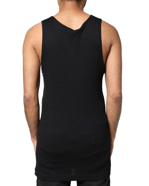Dolce & Gabbana Black Distressed Ribbed Tank Top for men