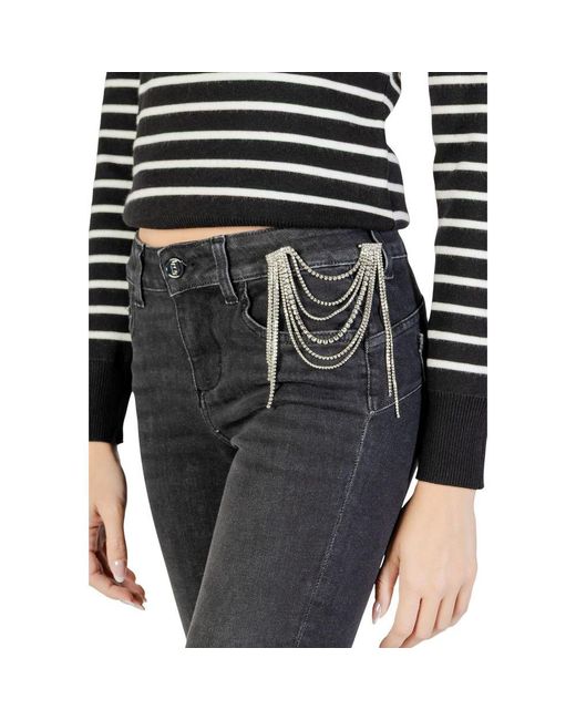 Liu Jo Blue Black Cotton Skinny Jeans