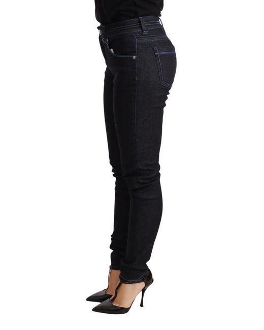 Acht Black Sleek Low Waist Skinny Denim