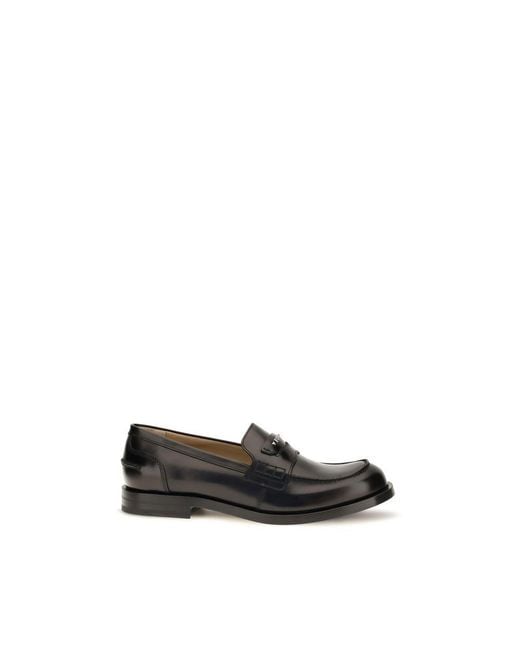 Fendi Black Calf Leather Bos Taurus Slip for men