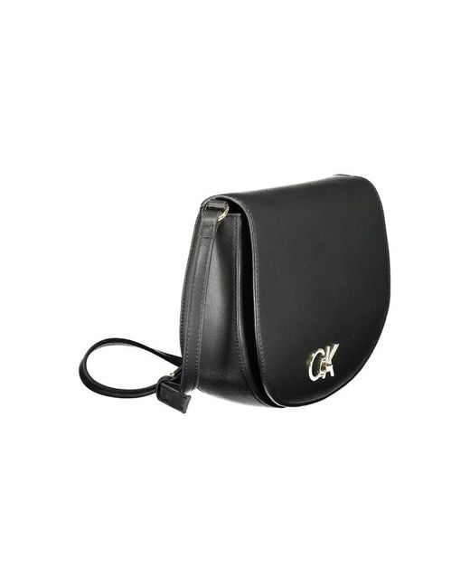Calvin Klein Gray Black Polyurethane Shoulder Bag for men