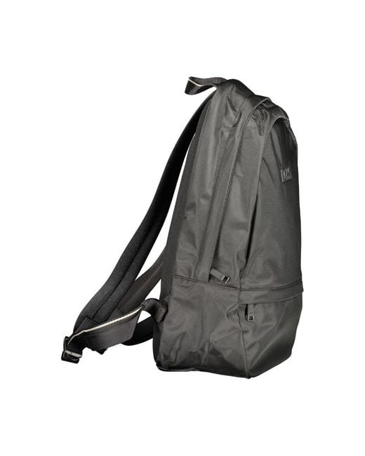 Boss Gray Black Polyester Men's Backpack for men
