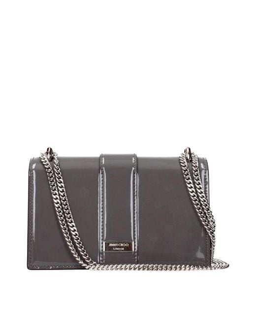 Jimmy Choo Gray Leather Shoulder Bag