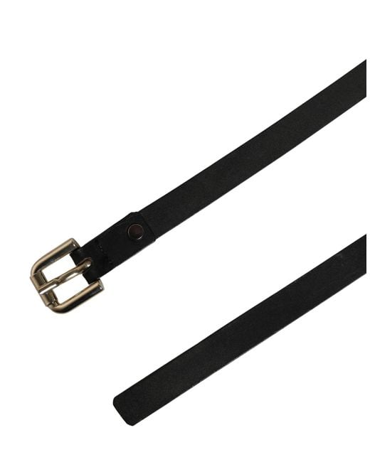 Gianfranco Ferré Black Leather Slim Gold Tone Buckle Waist Men Belt