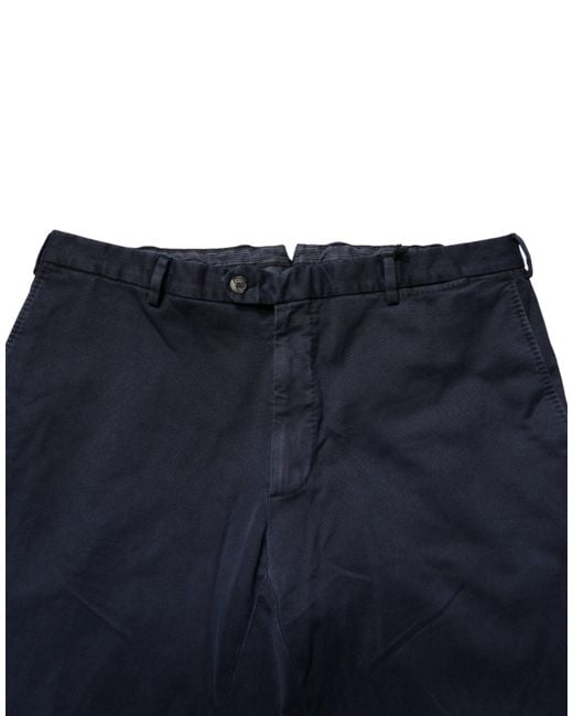 Santaniello Dark Blue Mid Waist Skinny Chino Trouser Pants for men