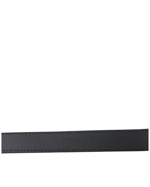 Dolce & Gabbana Black Leather Silver Metal Buckle Men Belt for men