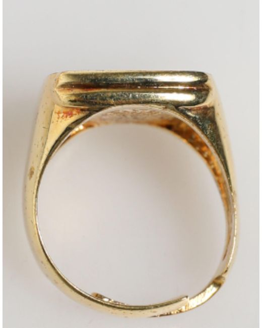 Dolce & Gabbana Black Tone Real Brass Enamel "J\ Adjustable Rings for men