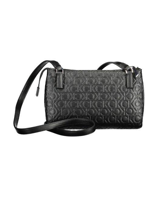 Calvin Klein Black Elegant Shoulder Bag With Contrasting Details