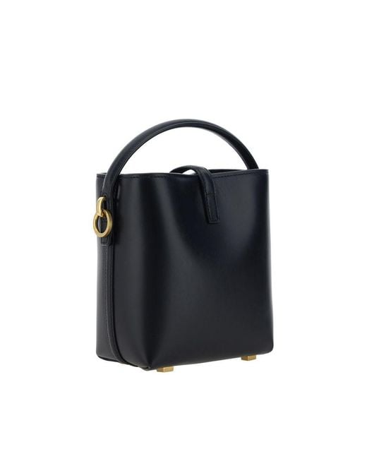 Saint Laurent Blue Black Calf Leather Bos Taurus Shoulder Bag
