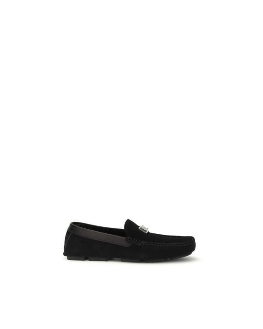 Dolce & Gabbana Black Calf Leather Bos Taurus Slip for men