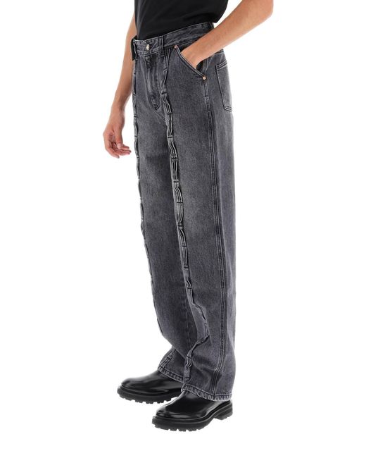 ANDERSSON BELL Gray Wave Wide Leg Jeans for men