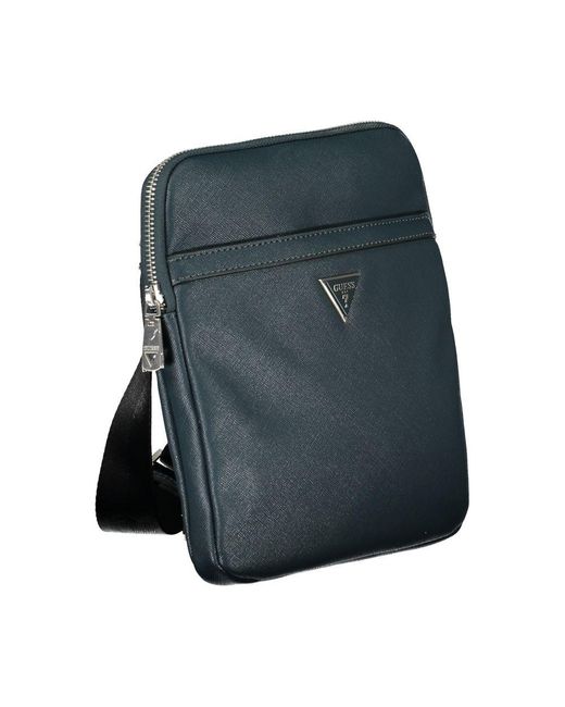 Guess Blue Chic Green Shoulder Bag With Ample Storage for men