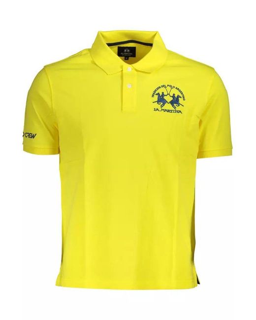 La Martina Yellow Cotton Polo Shirt for men