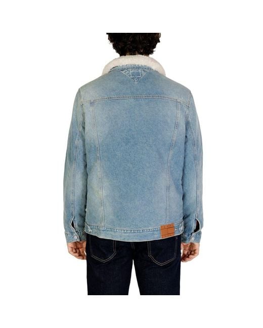 Tommy Hilfiger Blue Denim Jacket Sherpa Collar for men