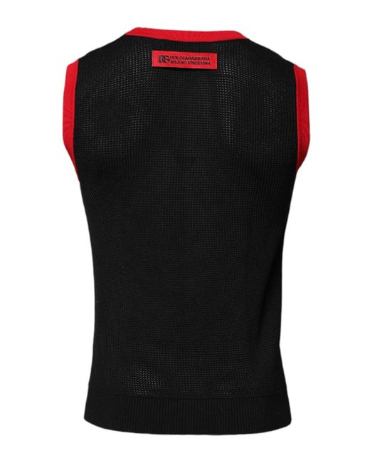 Dolce & Gabbana Black Cotton Slim Fit Round Neck T for men
