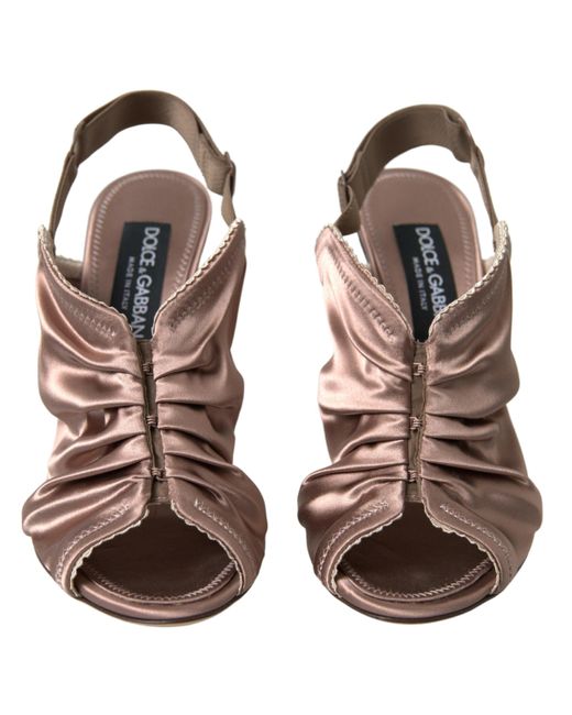 Dolce & Gabbana Brown Elegant Slingback Stiletto Heels