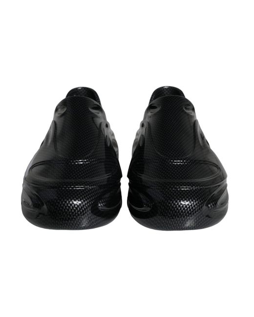 Dolce & Gabbana Black Foiled Rubber Toy Low Top Sneakers Shoes for men