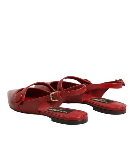 Dolce & Gabbana Red Ballerina Shoes