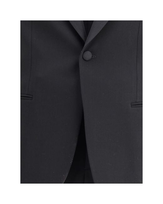 Giorgio Armani Black Fleece Wool Clothing for men